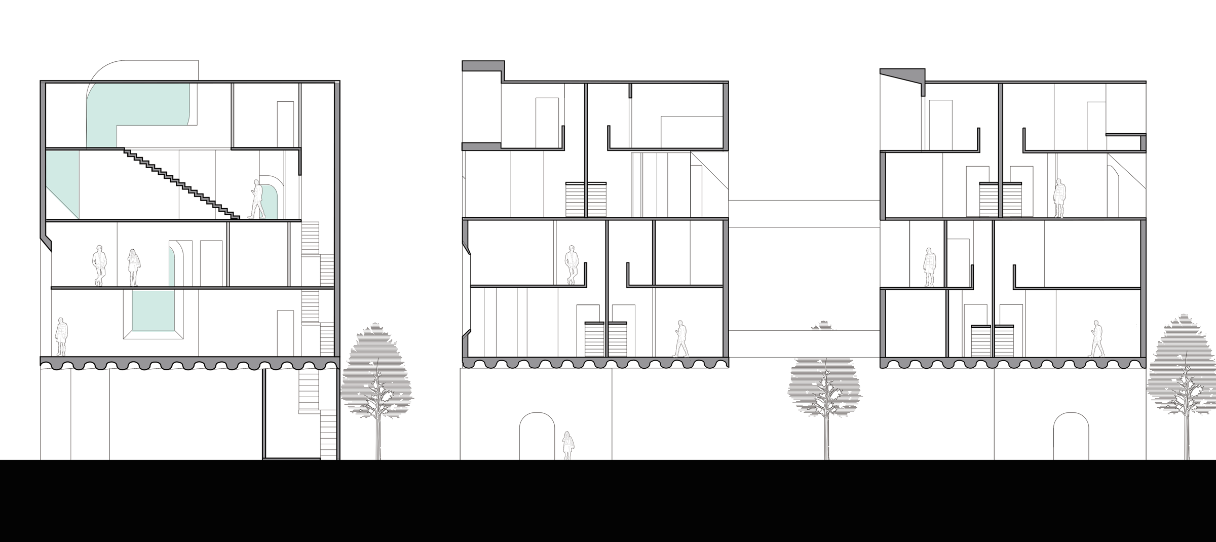 Sections: repetition in plan, difference in section