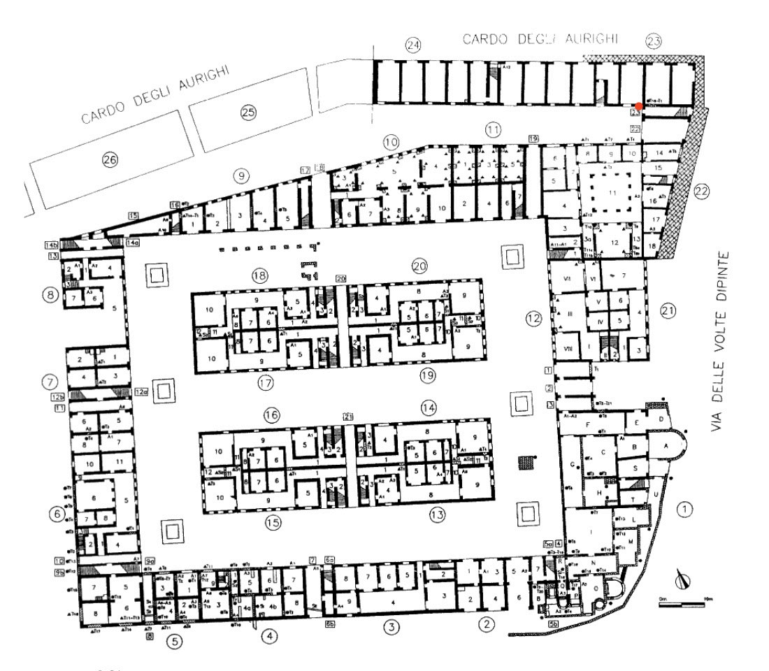 Archaeological plan of an insula block